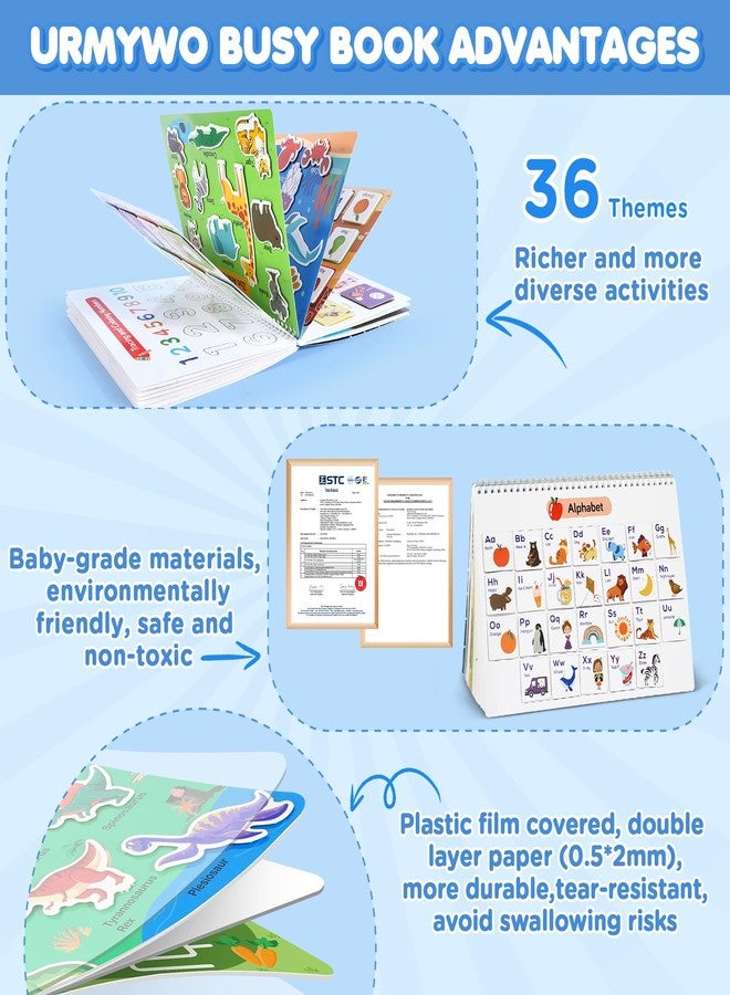 URMYWO Busy Book for Toddlers 3-5, Preschool Learning Activities, Montessori Learning Educational Toys, Tracing Activity Coloring Books for Kids Ages 4-8, Autism Sensory Travel toys, Christmas Birthday Gifts - Image 4